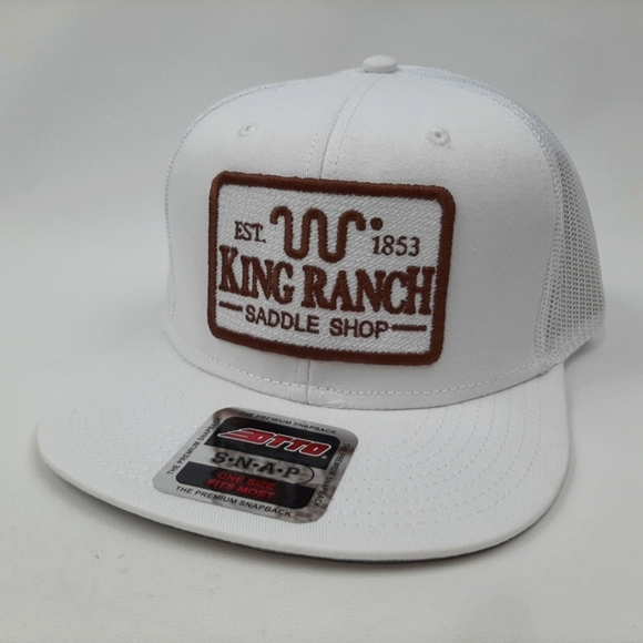 King Ranch Embroidered Patch Flat Bill Trucker Mesh Snapback Hat Cap - Picture 1 of 4